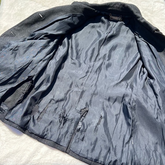 J. Crew Gray Wool Belted Pea Coat FLAWED - Picture 7 of 8